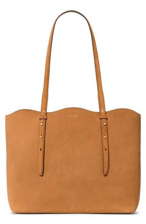 Kate Spade New York do it all wavy suede tote in Garden Soil at Nordstrom