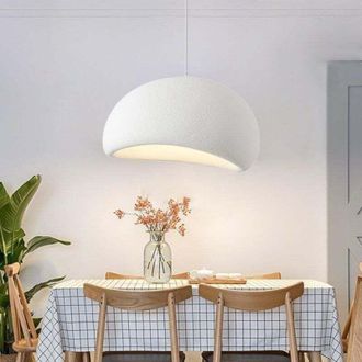 OEM L&aacute;mpara De Ara&ntilde;a Moderna Japonesa Wabi Sabi Blanca E27 - Pantalla Con Efecto Piedra - 40 Cm Para Restaurante, Bar, Sala De Estar, Cafeter&iacute;a - Iluminac