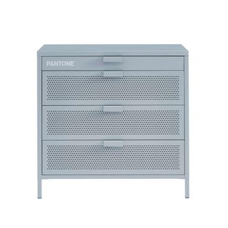 Pantone C&oacute;moda de metal gris azul con 4 cajones 80 cm