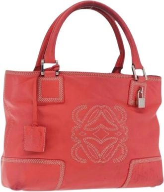 Loewe Pre-owned Handbags, female, Red, Size: ONE SIZE Pre-owned Leather Handbag