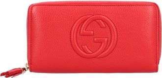Gucci Soho Red Color Leather Long Wallet (Bi-Fold) (Pre-Owned)