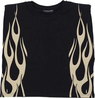 Vision Of Super Flames Tanktop Zwart/Wit - Dames - Tops zonder mouwen - Zwart - M - Katoen - Tops