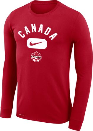 Nike Canada Legend Nike Mens Dri-FIT Long-Sleeve T-Shirt in Red | M22419AEUNR-CAN