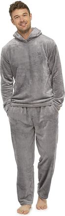 Generic Pyjamas For Men Cotton Flannel - Men Pyjamas Sets Luxury Warm Fleece Long Sleeve Nightwear Sleepwear Pj Sets Fluffy Super Soft Hooded Sweatshirt And L