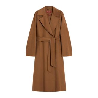 Max Mara Dames, Mantels, Bruin, Maat: L Leer