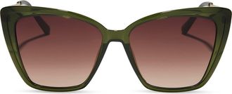 DIFF Eyewear Heidi 56mm Cat Eye Sunglasses in Dark Sage Crystal at Nordstrom Rack