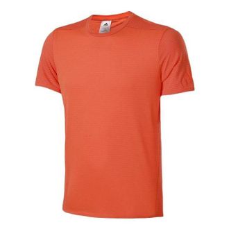 adidas Mens adidas Solid Color Quick Dry Athleisure Casual Sports Short Sleeve Orange T-Shirt CW4057