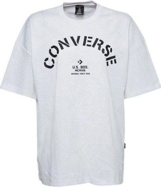 Converse (WMNS) Converse Areca Palm Mesh Boxy T-Shirt Asia Sizing White Black 10008467-A04