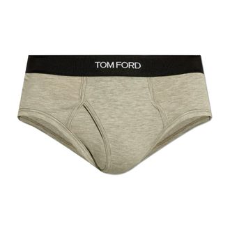 Tom Ford Logo Jacquard Stretch Briefs - Heren - Onderbroek - Grijs - XL - Katoen - Ondergoed