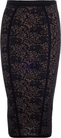Elisabetta Franchi Slim-Fit Jacquard Skirt With Intricate Detailing