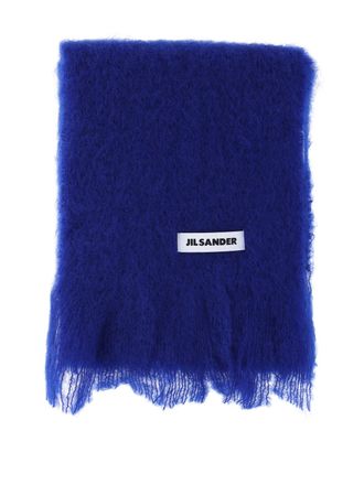 Jil Sander Mens Scarfs Blue Mohair