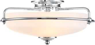 Netlighting Quoizel Griffin Bowl Semi Flush Ceiling Light Polished Chrome
