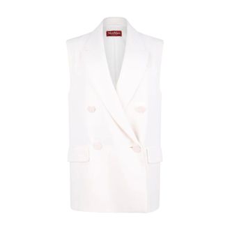 Max Mara White Sleeveless Blazer - female - Max Mara Studio - Waistcoats - White - 2XS - Jackets
