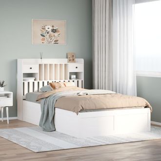 Berkfield Home Bed Frame without Mattress White 135x190 cm Double Solid Wood Pine