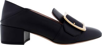 Bally Janelle Block-Heel Leather Pumps, Brand Size 36 ( US Size 5.5 )
