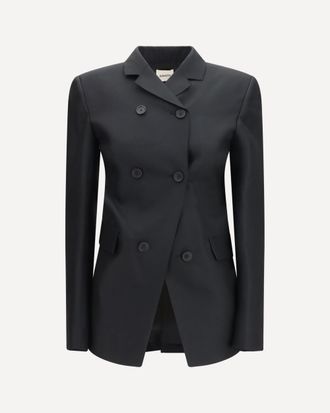 Khaite Rolo double-breasted silk and wool Blazer Female 4