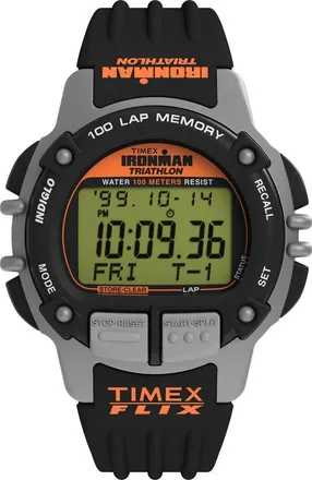 Timex Ironman Flix Digital 100-Lap Synthetic Strap Watch, 42mm in Black at Nordstrom