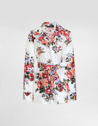 Dolce & Gabbana Flower Bouquet-print Twill Shirt - Woman Shirts And Tops Multicolor 36