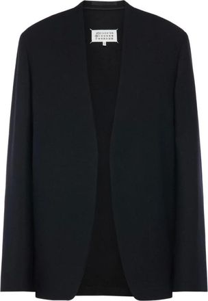 Maison Margiela Jassen, Dames, Zwart, S, Wol, Minimal Blazer