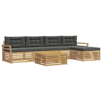 vidaXL Set Di Divani Da Esterno 6 Pz Bianco E Antracite Poliestere Vidaxl