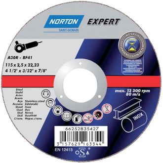 Norton Disco De Corte Stahl-inox A60s-125x1.0x22.23mm (por 25)