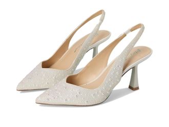 Betsey Johnson Clark Pump Womens Wide Ivory Rhinestone Slingback ZOGG2871