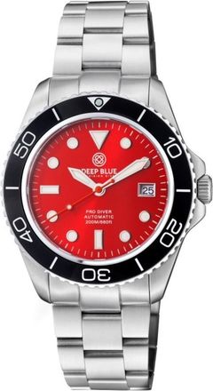 Deep Blue Pro Diver 200 Automatic Red Dial Mens 42 mm Watch PD2001RED1