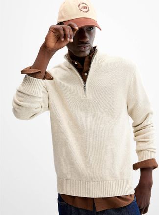 Le 31 Mens Minimalist zip-neck sweater