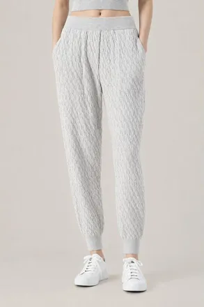 Brunello Cucinelli WomenS Fog Wool Cable Knit Tapered Pants, Size XXS