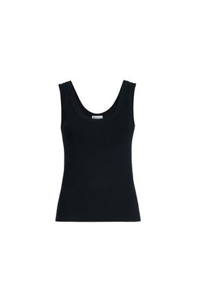 Brunello Cucinelli Ribbed jersey top in Black at Nordstrom, Size Xx-Large Eu