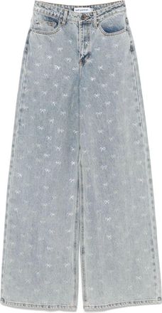 Self Portrait Diamante Bow Jeans