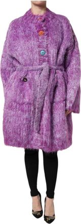 Dolce & Gabbana Paarse knoopversierde trenchcoat jas - Dames - Jassen - Paars - M - Jassen