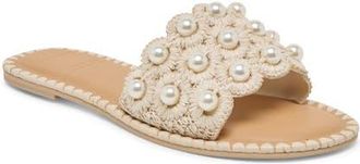 Dolce Vita Harlyn Slide Sandal in Vanilla Raffia at Nordstrom, Size 9.5