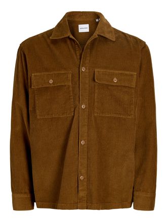 Jack & Jones Langarmhemd JACK & JONES JJEPERFECT CORDUROY OVERSHIRT LS SN, Herren, Gr. XS, N-Gr, braun (monks robe), Web, Obermaterial: 100% Baumwolle, unifarben, 