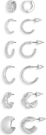 BP. Set of 6 Hoop Earrings in Sterling Silver Dipped at Nordstrom