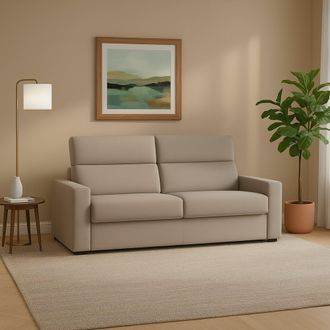 Dmora Divano Fisso 3 Posti Ozegna, Sfoderabile, Lavabile Made In Italy, Braccioli, 220x95 Cm Grigio Tortora