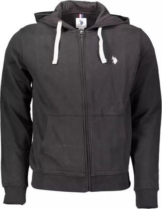 U.S.Polo Association Mens Zip Hoodie Classic Style - Black Cotton - Size 2XL