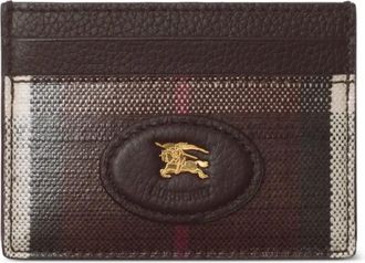 Burberry check-knight card holder - women - Polyurethane - One Size - Brown