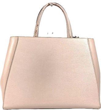 Fendi Beige Leather Shoulder Bag Tote Bag (Pre-Owned)