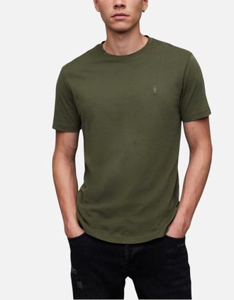 AllSaints Allsaints Mens All Saints Mens T Shirts Crew Neck Slim Short Sleeve Tee - Green - Size: 42