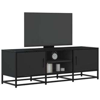 Berkfield Home TV Cabinet Black 120x35x41 cm Engineered Wood & Metal | Size: 120 x 35 x 41 cm