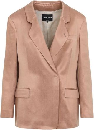 Giorgio Armani Roze Verfijnde Lijn Jas met Zakken - Dames - Blazers - Roze - XS - Jassen