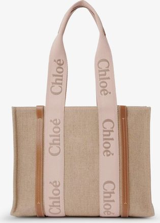 Chlo&eacute; Womens Shoulder Bag Woody Linen Beige