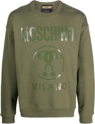Moschino logo-print cotton sweatshirt - men - Cotton - 52 - Green