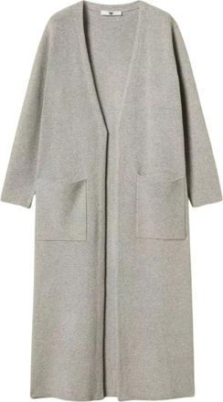 Twinset Maxi Cardigan - Dames - Lange truien - Grijs - S - Wol - Truien & Vesten