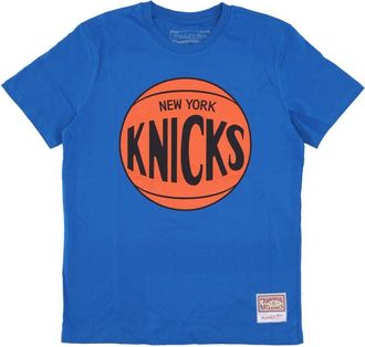 Mitchell & Ness New York Knicks Logo T-shirt - Heren - T-shirts - Blauw - S - Katoen - Tops