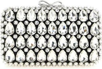 Self Portrait Self-Portrait Crystal-Embellished Clutch Ivory