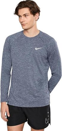 Nike Heather Long Sleeve Hydroguard Mens Swimwear Midnight Navy : 2XL, Polyester