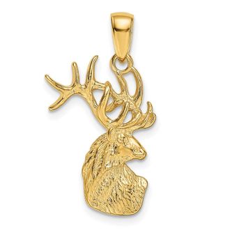 Diamond2Deal 10k Yellow Gold Polished Deer Head Charm