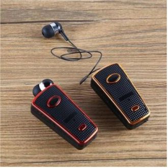 Trade Shop Trade Shop - Auricolare Bluetooth Clip-on Akz-q3 Cavo Retrattile Cuffia Smartphone
